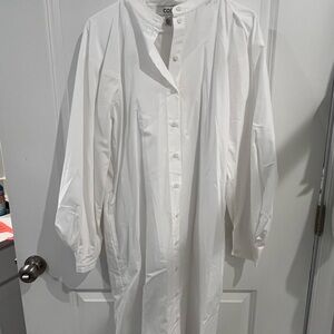 COS White Button-Up poplin Shirt Dress